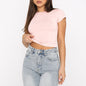 Women's Solid Color Round Neck Short Sleeve Basic T-Shirt - Essential Wardrobe Staple