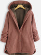 Solid Color Button Hooded Jacket and Plaid Jacket