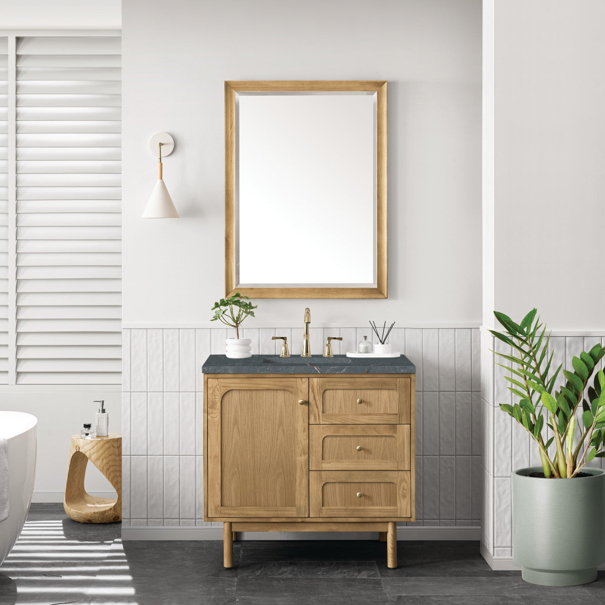 Laurent 36" Single Vanity Cabinet, Light Natural Oak