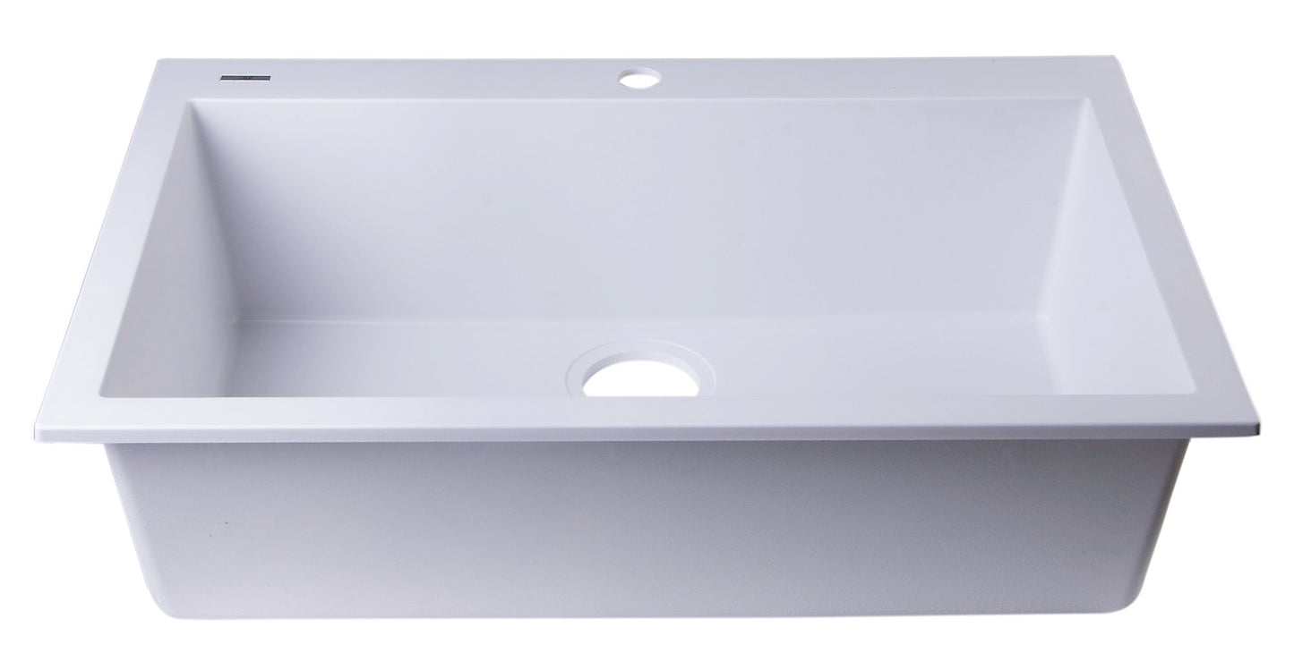 ALFI brand AB3020DI 30" Drop-In Single Bowl Granite Composite Kitchen Sink