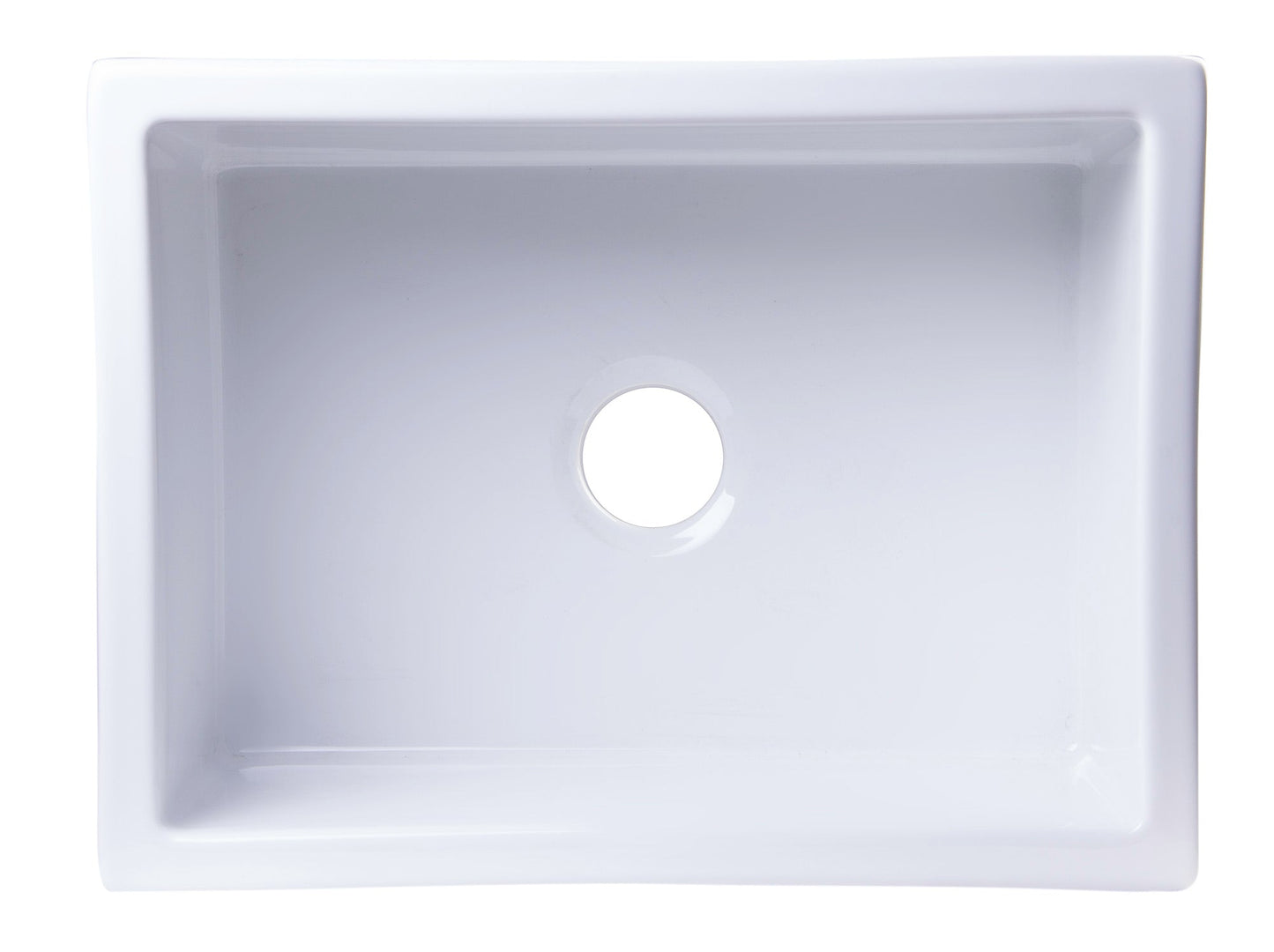 ALFI brand AB2418ARCH Arched Apron Thick Wall Fireclay Single Bowl Farm Sink