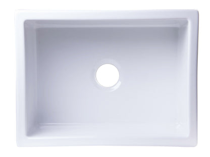 ALFI brand AB2418ARCH Arched Apron Thick Wall Fireclay Single Bowl Farm Sink