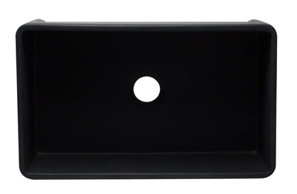 ALFI brand AB3320SB 33 inch Black Reversible Single Fireclay Farmhouse Kitchen Sink