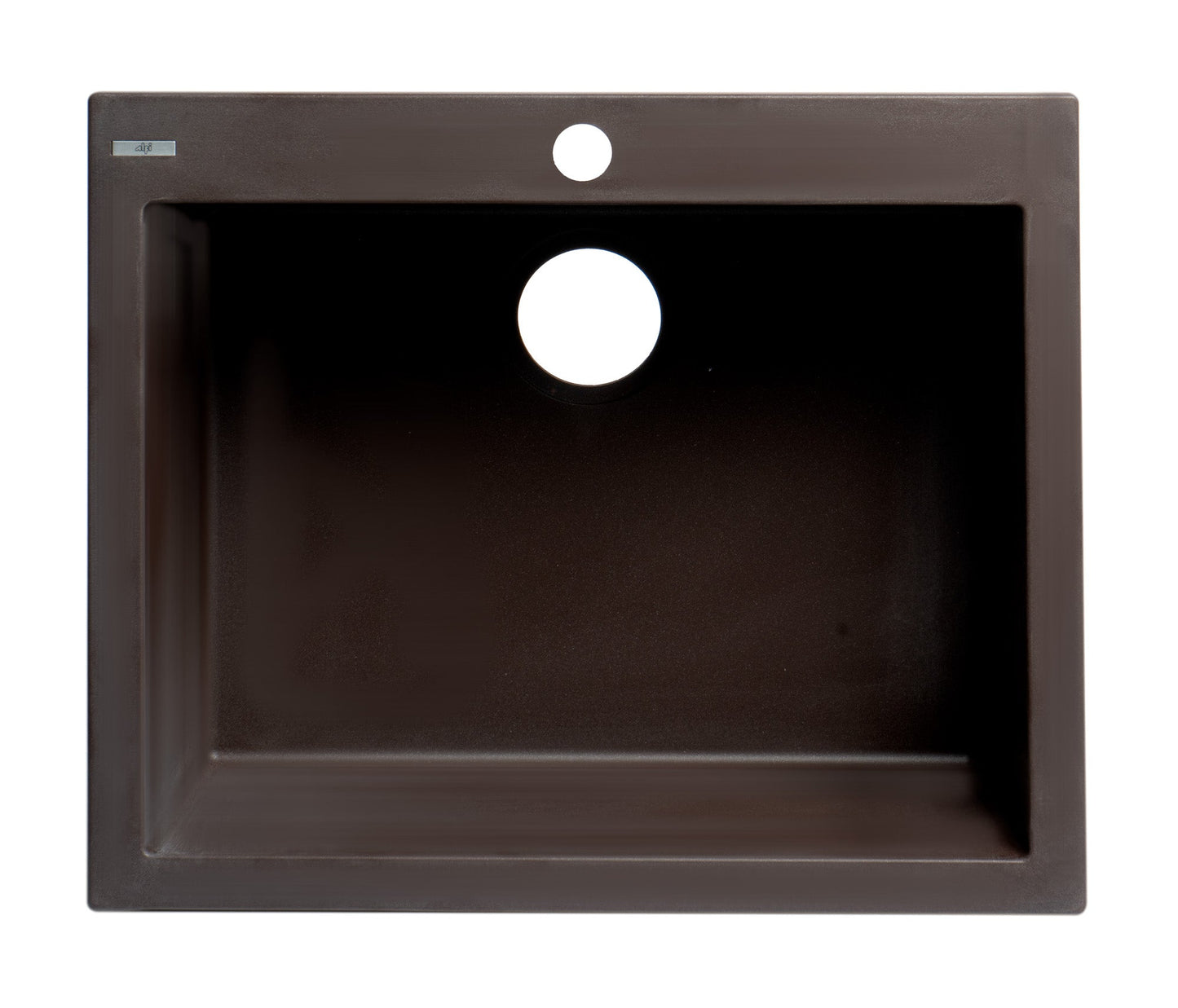ALFI brand AB2420DI 24" Drop-In Single Bowl Granite Composite Kitchen Sink