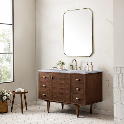Amberly 48" Single Vanity Cabinet, Mid-Century Walnut