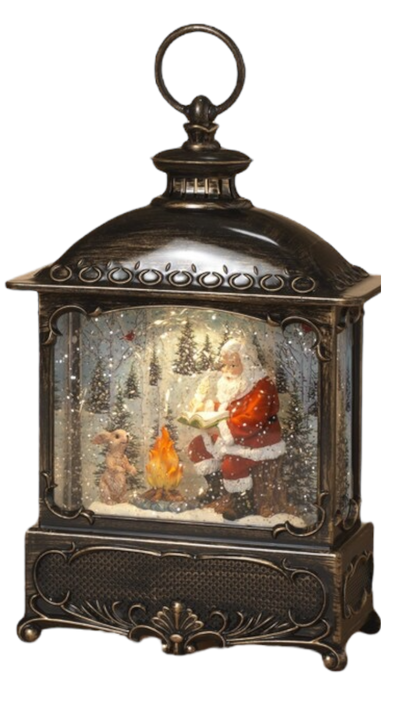 Enchanted Santa Snow Globe Lantern -