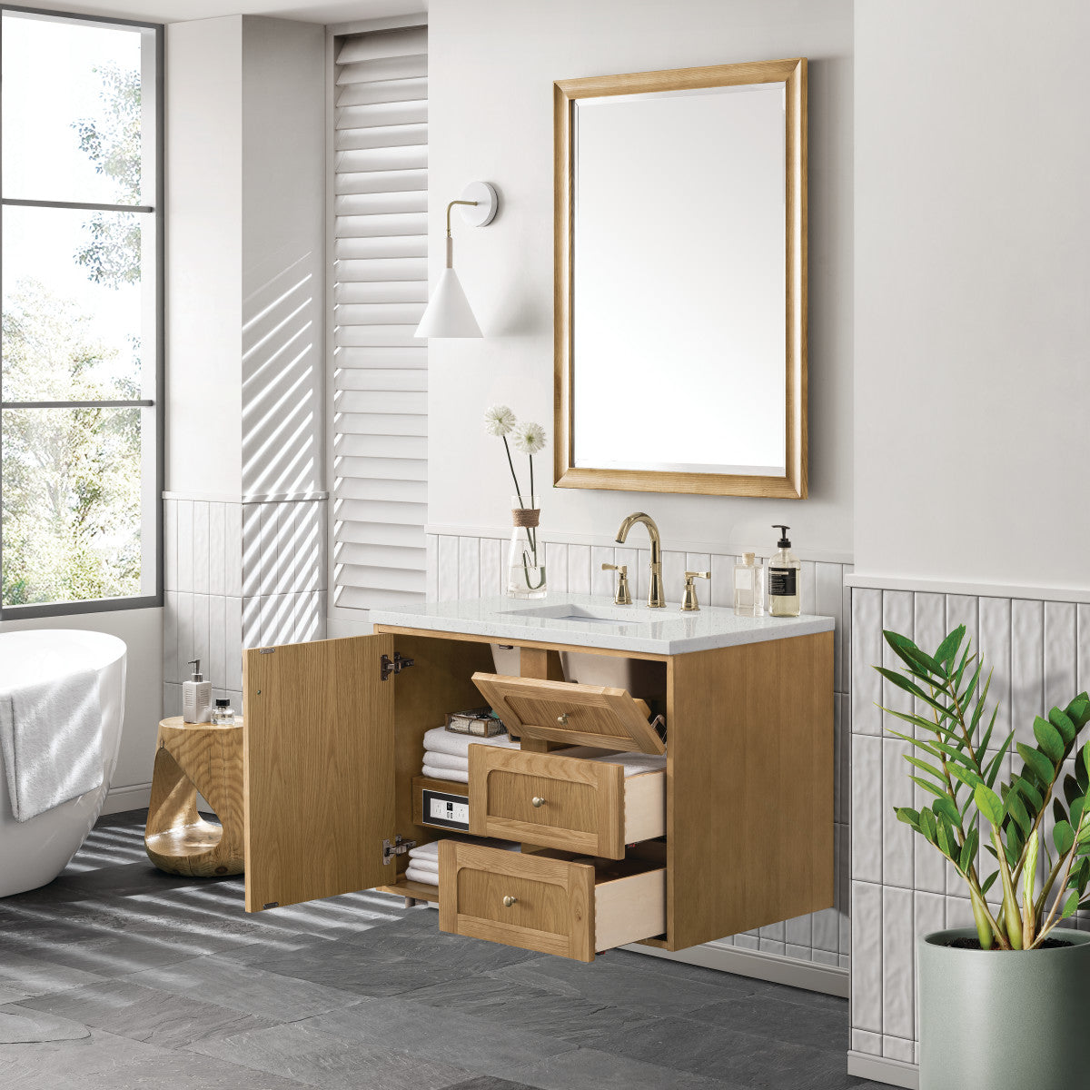 Laurent 36" Single Vanity Cabinet, Light Natural Oak
