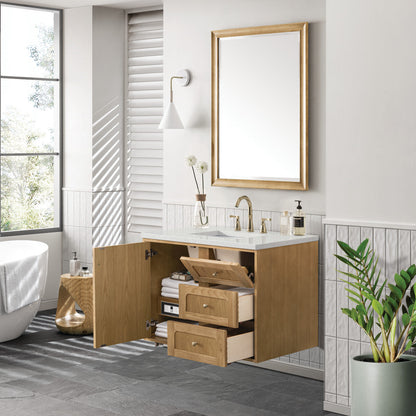 Laurent 36" Single Vanity Cabinet, Light Natural Oak