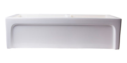 ALFI brand AB3618ARCH Arched Apron Thick Wall Fireclay Double Bowl Farm Sink
