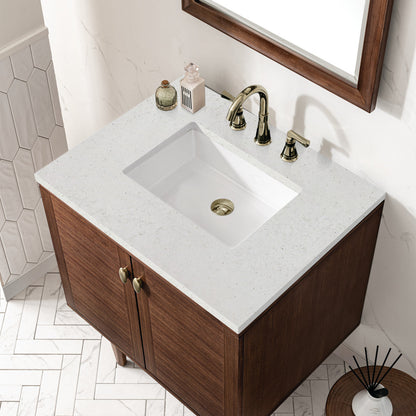 Amberly 30" Single Vanity Cabinet, Mid-Century Walnut