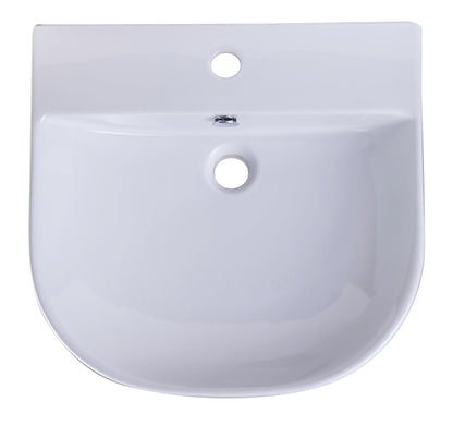 ALFI brand  AB110  20" White D-Bowl Porcelain Wall Mounted Bath Sink