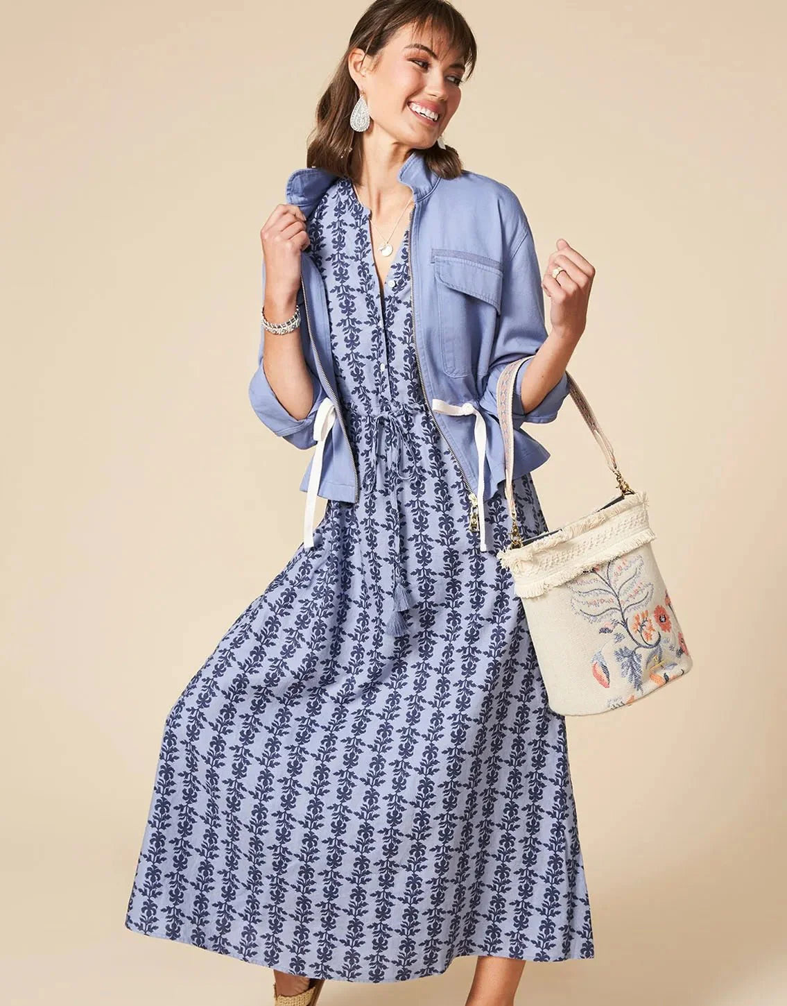 Kennedy Linen Dress - Bellinger Thistle Denim