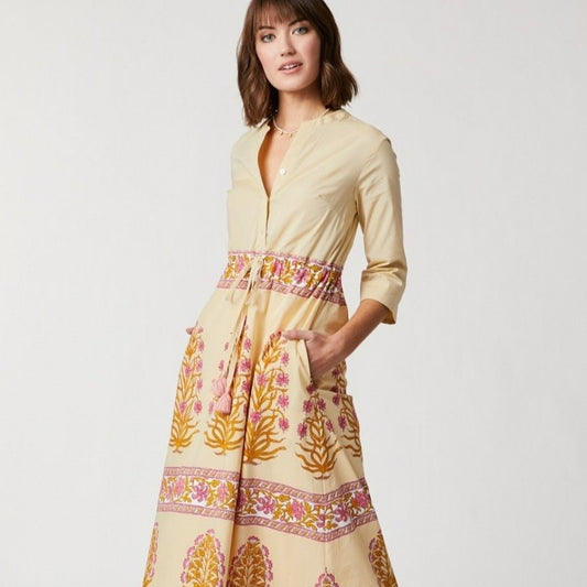 Kennedy Shirt Dress - Pepper Hall Woodblock Floral
