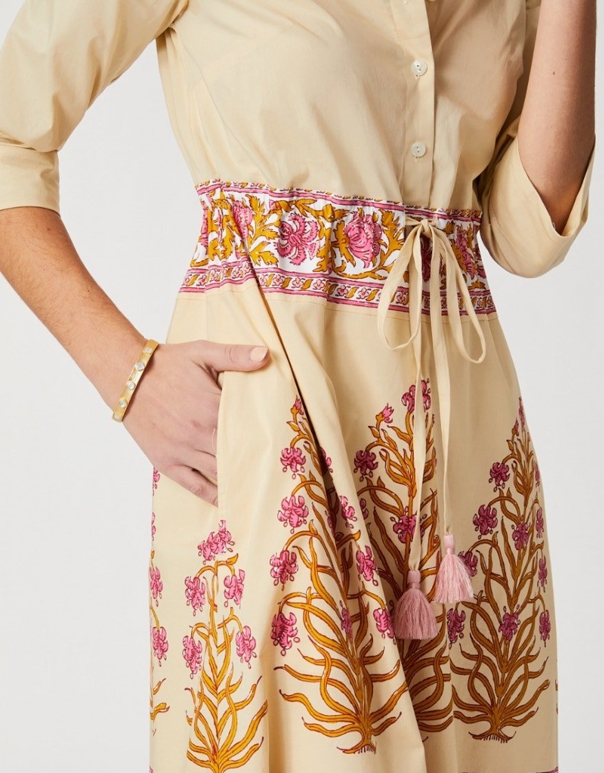 Kennedy Shirt Dress - Pepper Hall Woodblock Floral