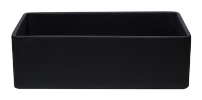 ALFI brand AB3320SB 33 inch Black Reversible Single Fireclay Farmhouse Kitchen Sink