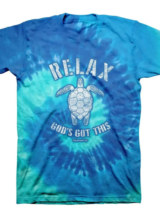 Kerusso Christian Tie Dye T-Shirt Relax Turtle