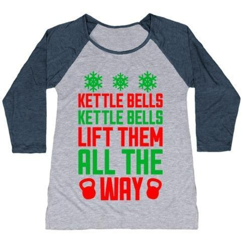 KETTLE BELLS, KETTLE BELLS WOMEN'S TRI-BLEND BASEBALL TEE