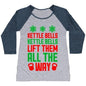 KETTLE BELLS, KETTLE BELLS WOMEN'S TRI-BLEND BASEBALL TEE