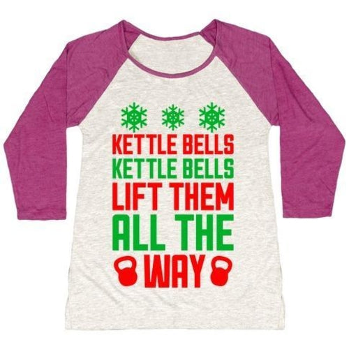 KETTLE BELLS, KETTLE BELLS WOMEN'S TRI-BLEND BASEBALL TEE