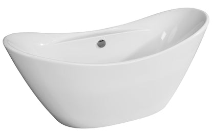 ALFI brand  AB8803 68 inch White Oval Acrylic Free Standing Soaking Bathtub