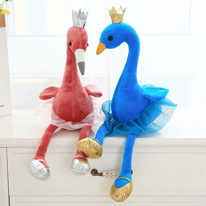 Cute Crown Ballerina Flamingo Swan Plush Toy