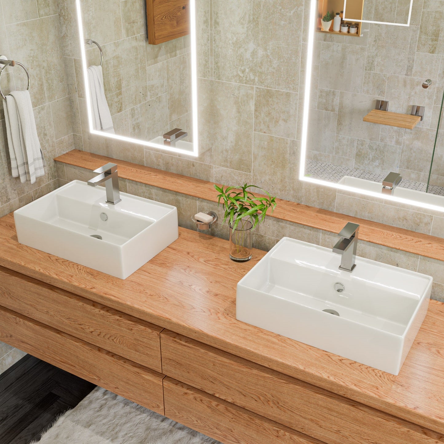 ALFI brand AB1229 Square Single Lever Bathroom Faucet