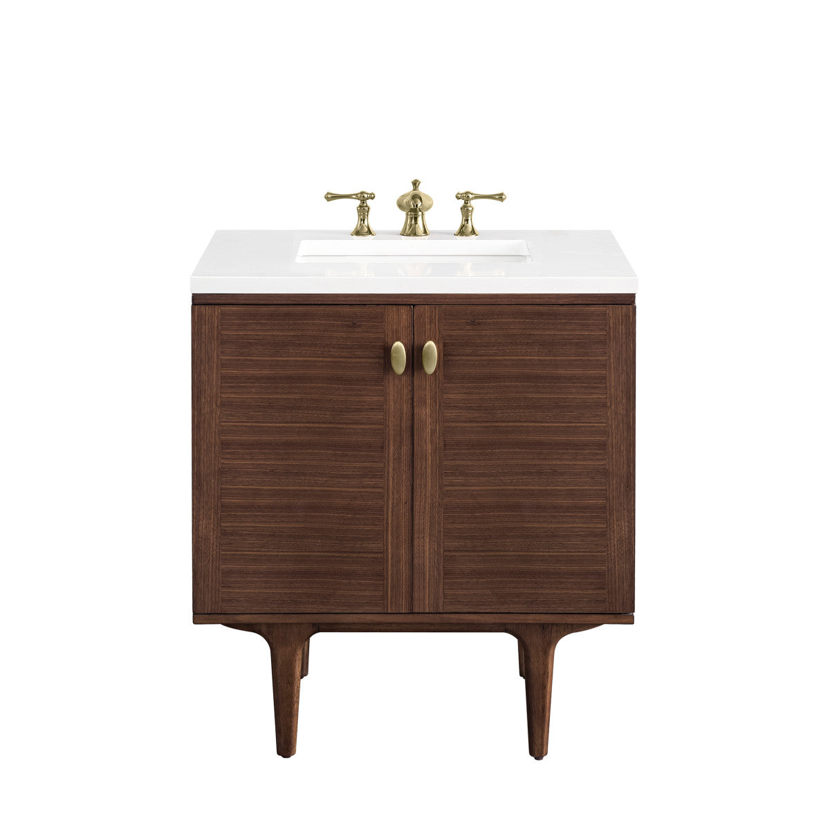 Amberly 30" Single Vanity Cabinet, Mid-Century Walnut