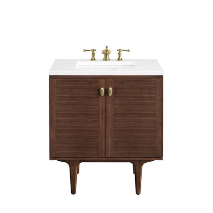 Amberly 30" Single Vanity Cabinet, Mid-Century Walnut