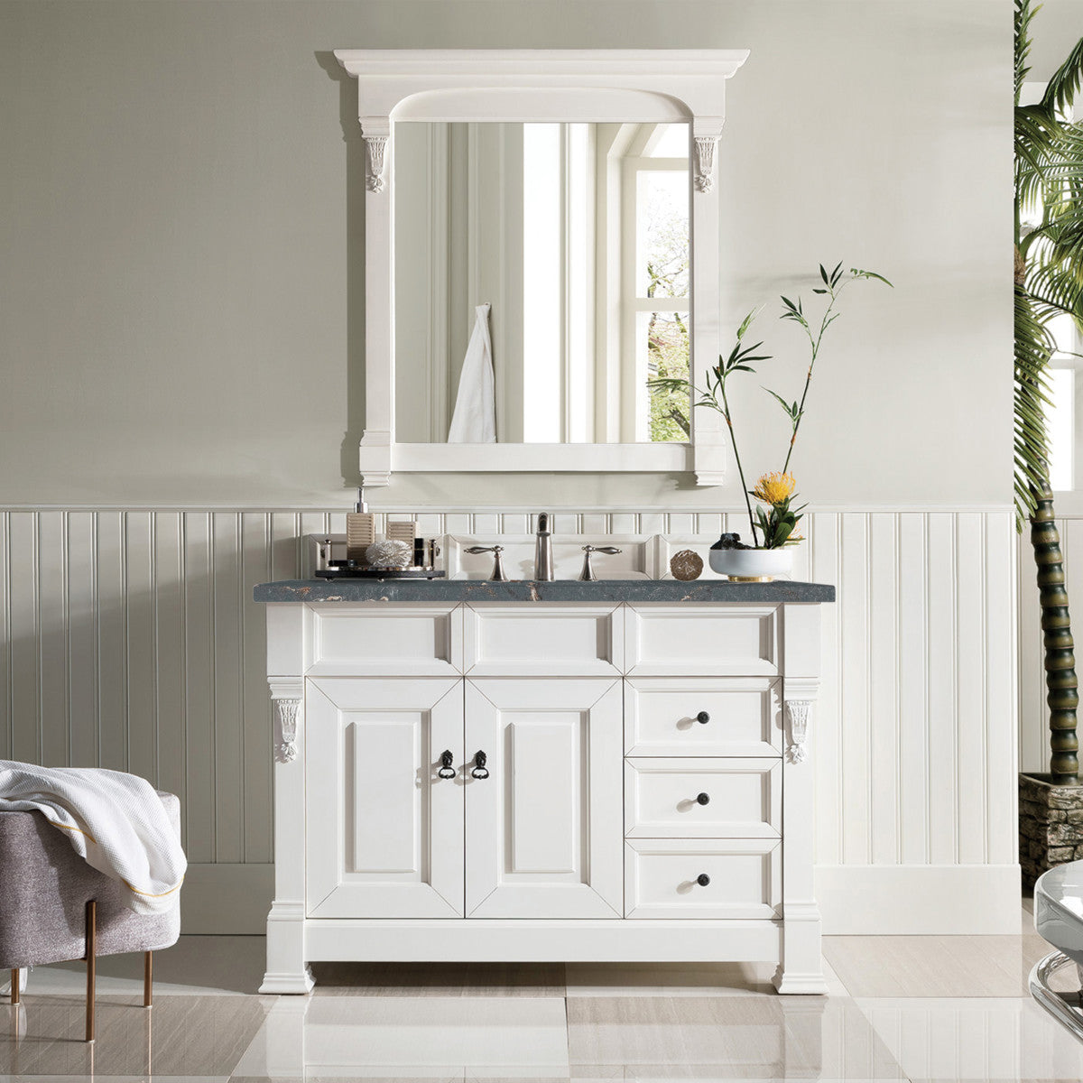 Brookfield 48" Single Vanity Cabinet, Bright White