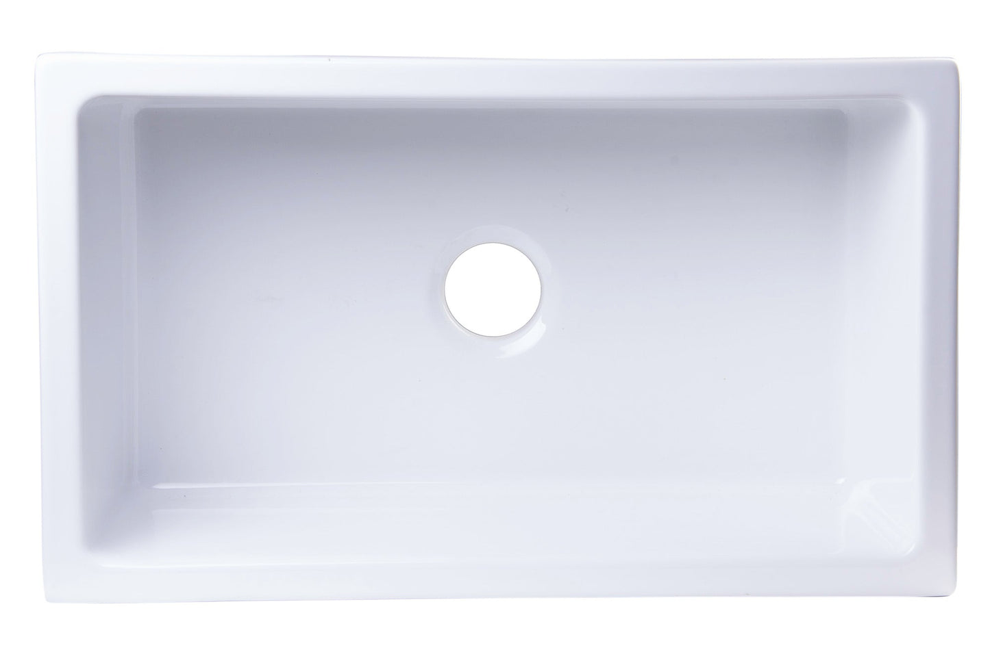 ALFI brand AB3018ARCH Arched Apron Thick Wall Fireclay Single Bowl Farm Sink