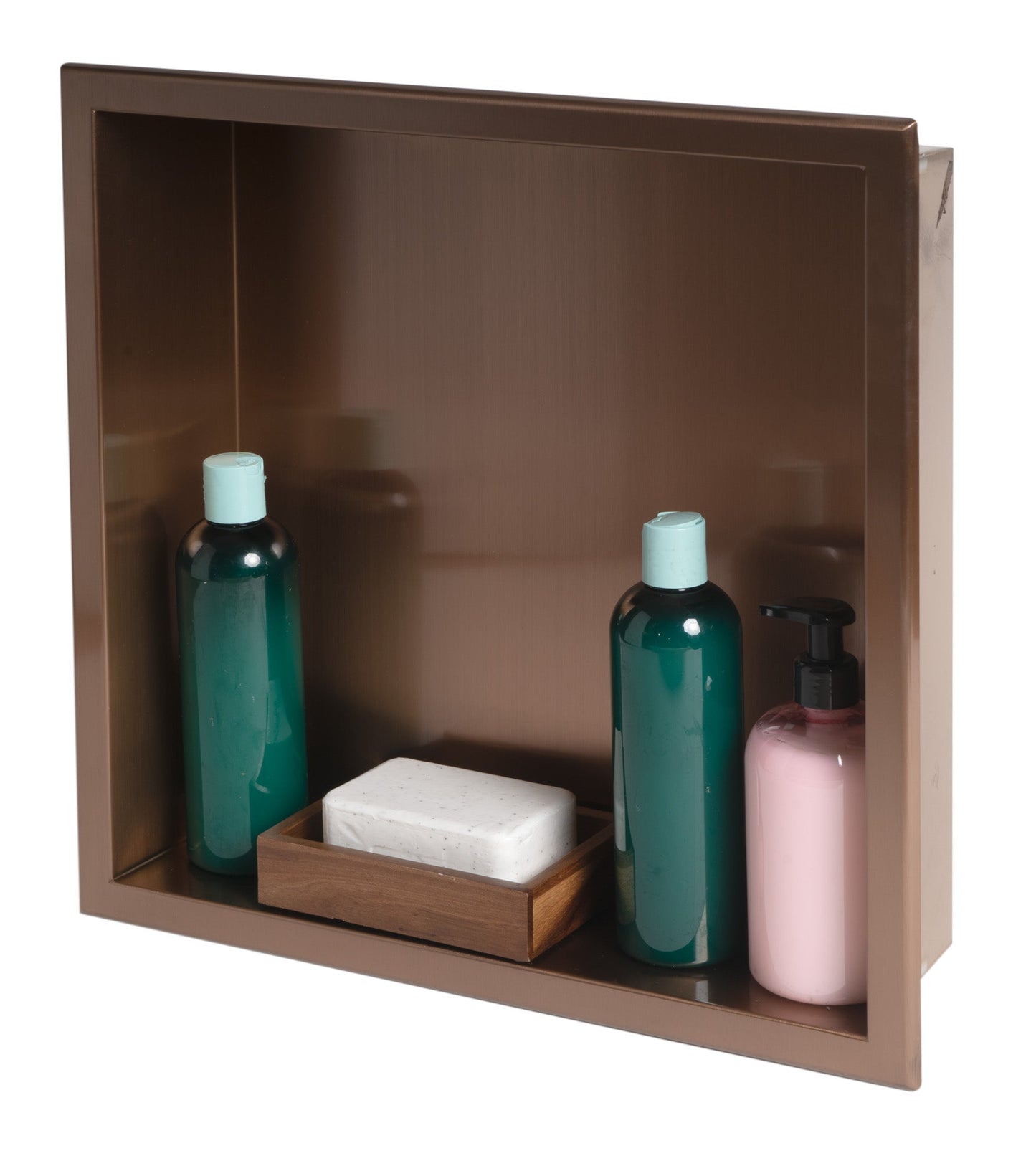 ALFI brand ABNP1616 16" x 16" Steel Square Single Shelf Shower Niche