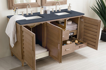 Portland 60" Double Vanity Cabinet, Whitewashed Walnut