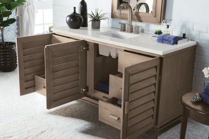 Portland 60" Single Vanity Cabinet, Whitewashed Walnut