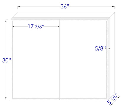 ALFI brand  ABMC3630 36" x 30" Double Door LED Light Medicine Cabinet