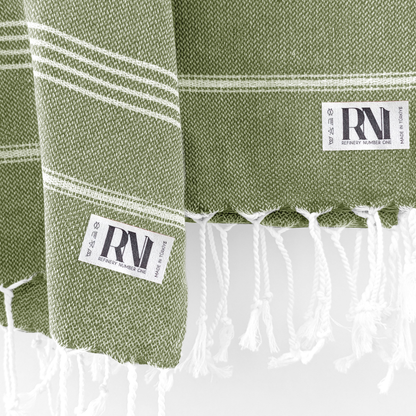 Istanbul Classic Turkish Hand Towel Set of 2 for Kitchen, Bath, Beach, Gym, and Yoga 17"x30"
