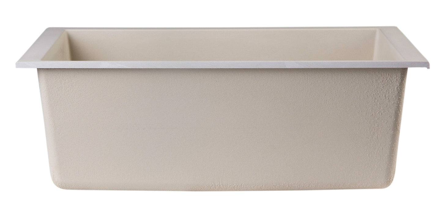 ALFI brand AB2420UM 24" Undermount Single Bowl Granite Composite Kitchen Sink