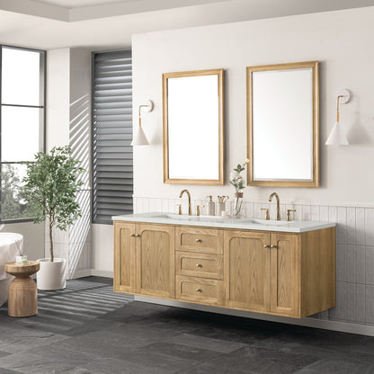 Laurent 72" Double Vanity Cabinet, Light Natural Oak