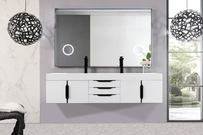 Columbia 72" Double Wall Mount Vanity Cabinet