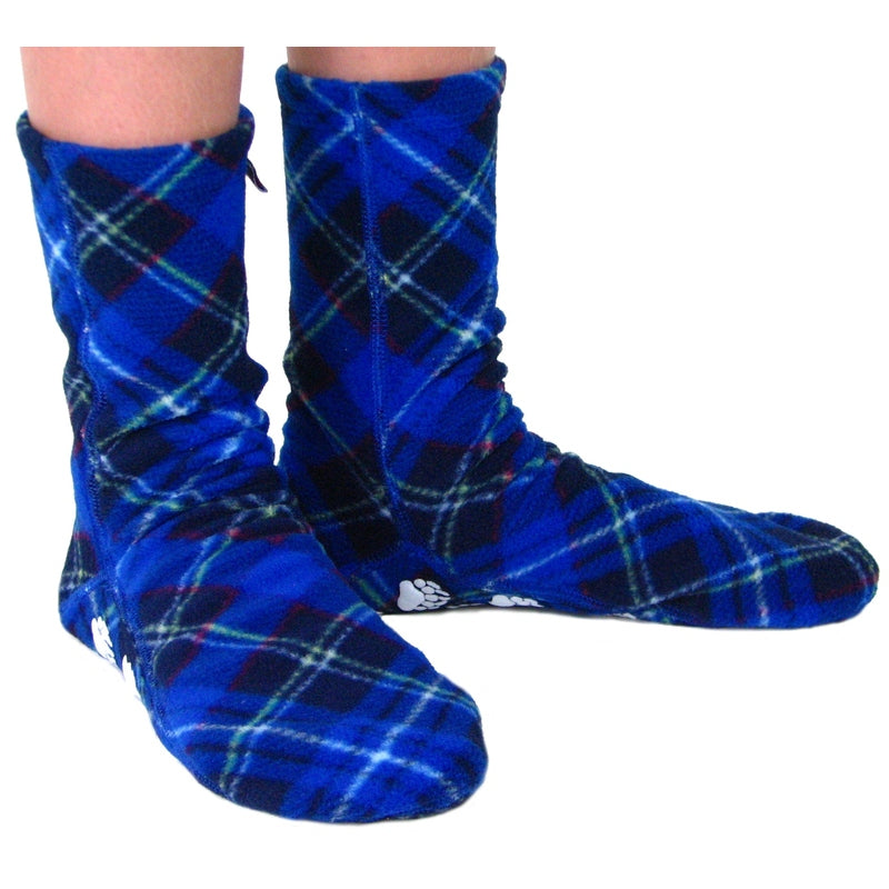 Kids' Nonskid Fleece Socks - Blue Argyle