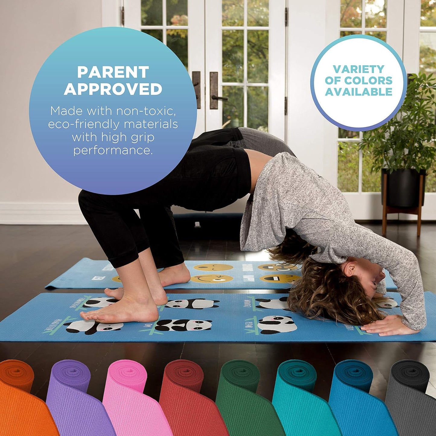 Kid's Sticky Yoga Mat with Fun Designs - Durable, Eco-Friendly