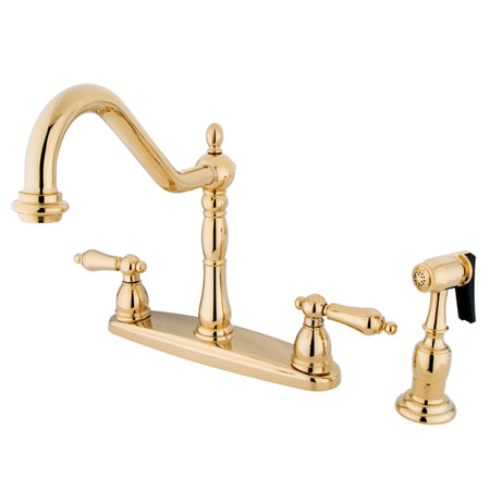 Kingston Brass KB1752ALBS 8 in. Center Kitchen Faucet with Brass Spray