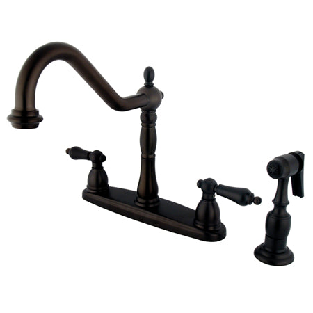 Kingston Brass KB1755ALBS 8 in. Center Kitchen Faucet with Brass Spray | Faucets | Kitchen + Metal