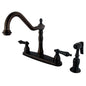 Kingston Brass KB1755ALBS 8 in. Center Kitchen Faucet with Brass Spray | Faucets | Kitchen + Metal