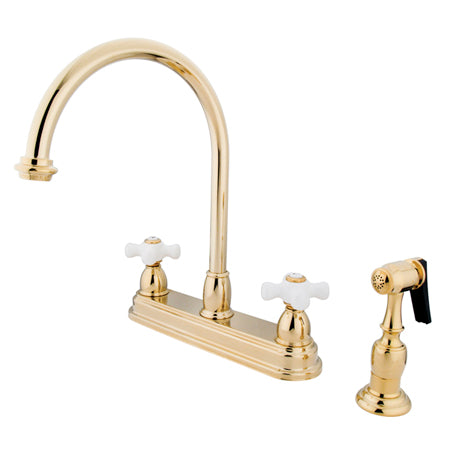 Kingston Brass KB3752PXBS Two Handle 8 in. Kitchen Faucet with Brass | Faucets | Kitchen + Metal