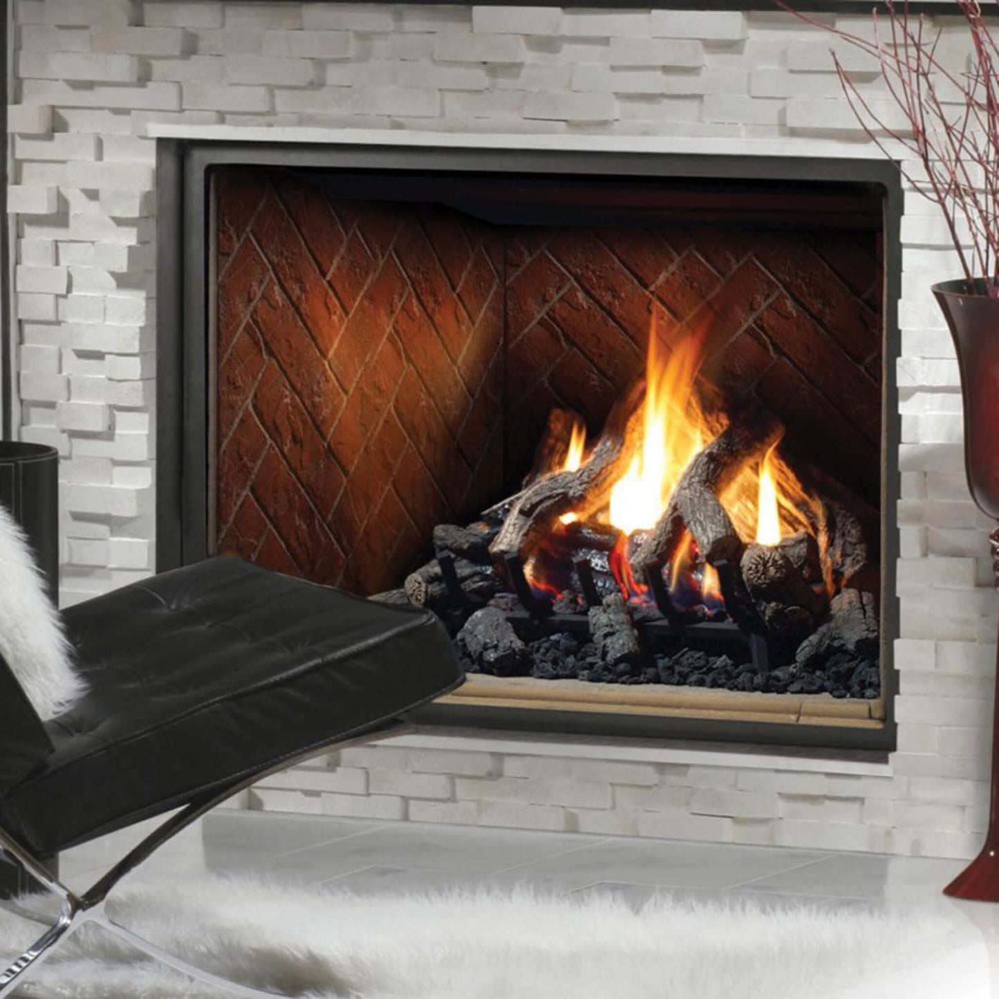 Kingsman 47" Zero Clearance 40K BTU Direct Vent Gas Fireplace (SAK87421)