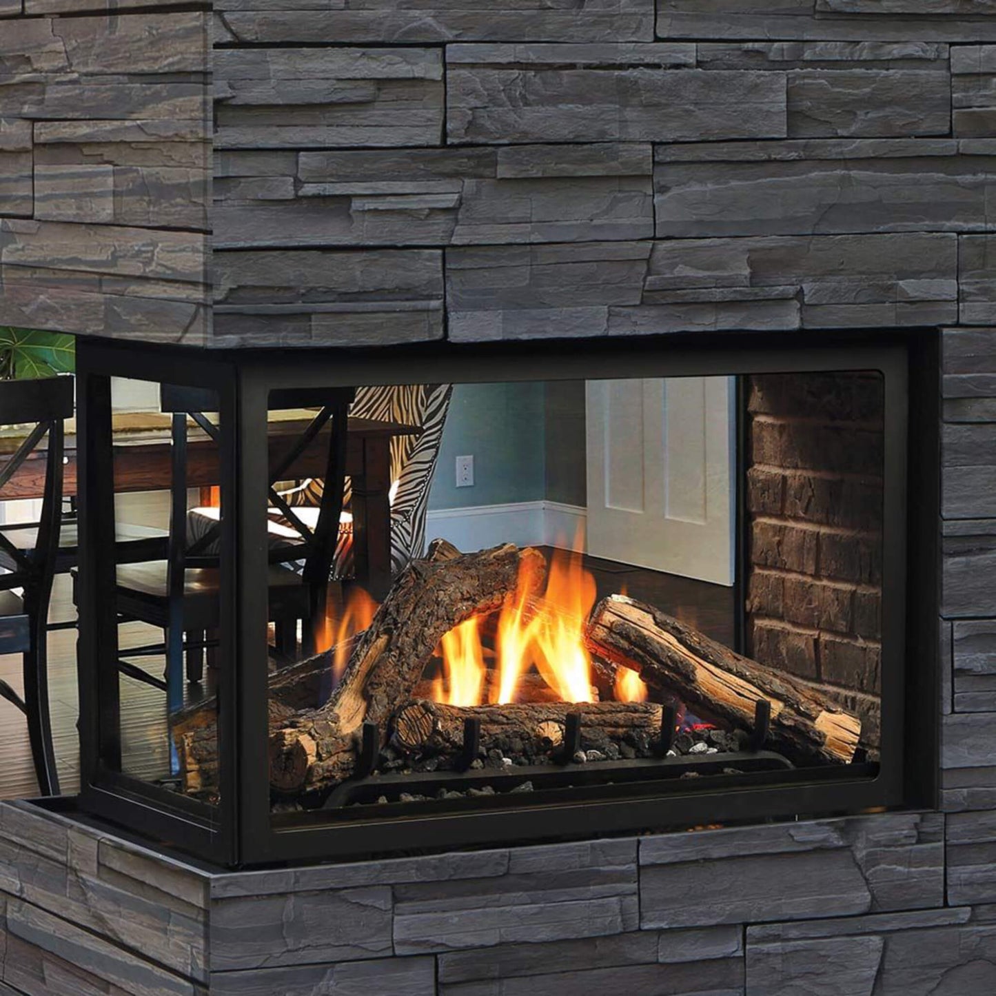 Kingsman Atrium 42" Clean View Peninsula Direct Vent Gas Fireplace (SAK30489)