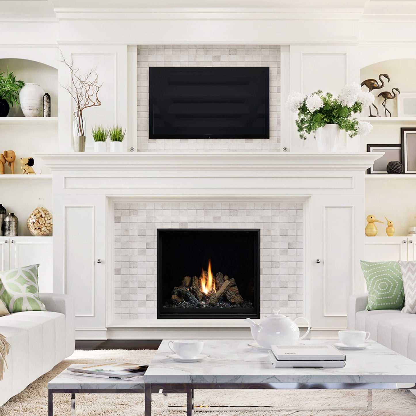 Kingsman ZCV 34" Zero Clearance Direct Vent Liquid Propane Gas Fireplace (SAK65739)