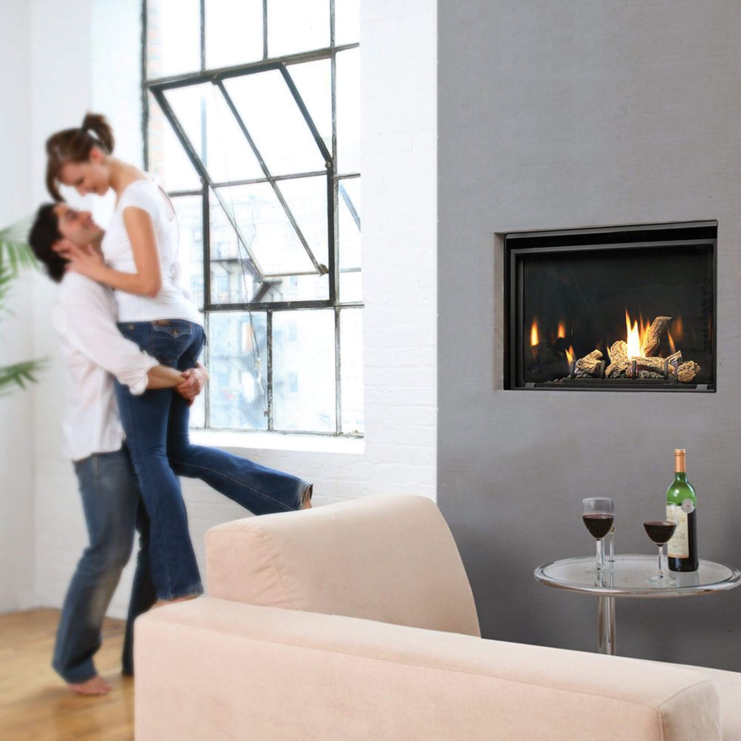 Kingsman Solara II ZCV 36" Zero Clearance Clean View Direct Vent Gas Fireplace (SAK85793)