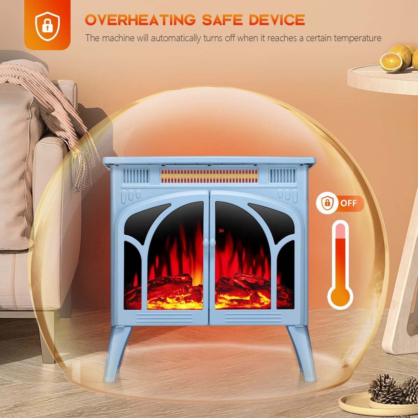 25 Inches 3D Infrared  Free Standing Electric Fireplace Stove S230B