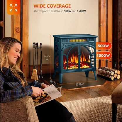 25 Inches 3D Infrared  Free Standing Electric Fireplace Stove S230B